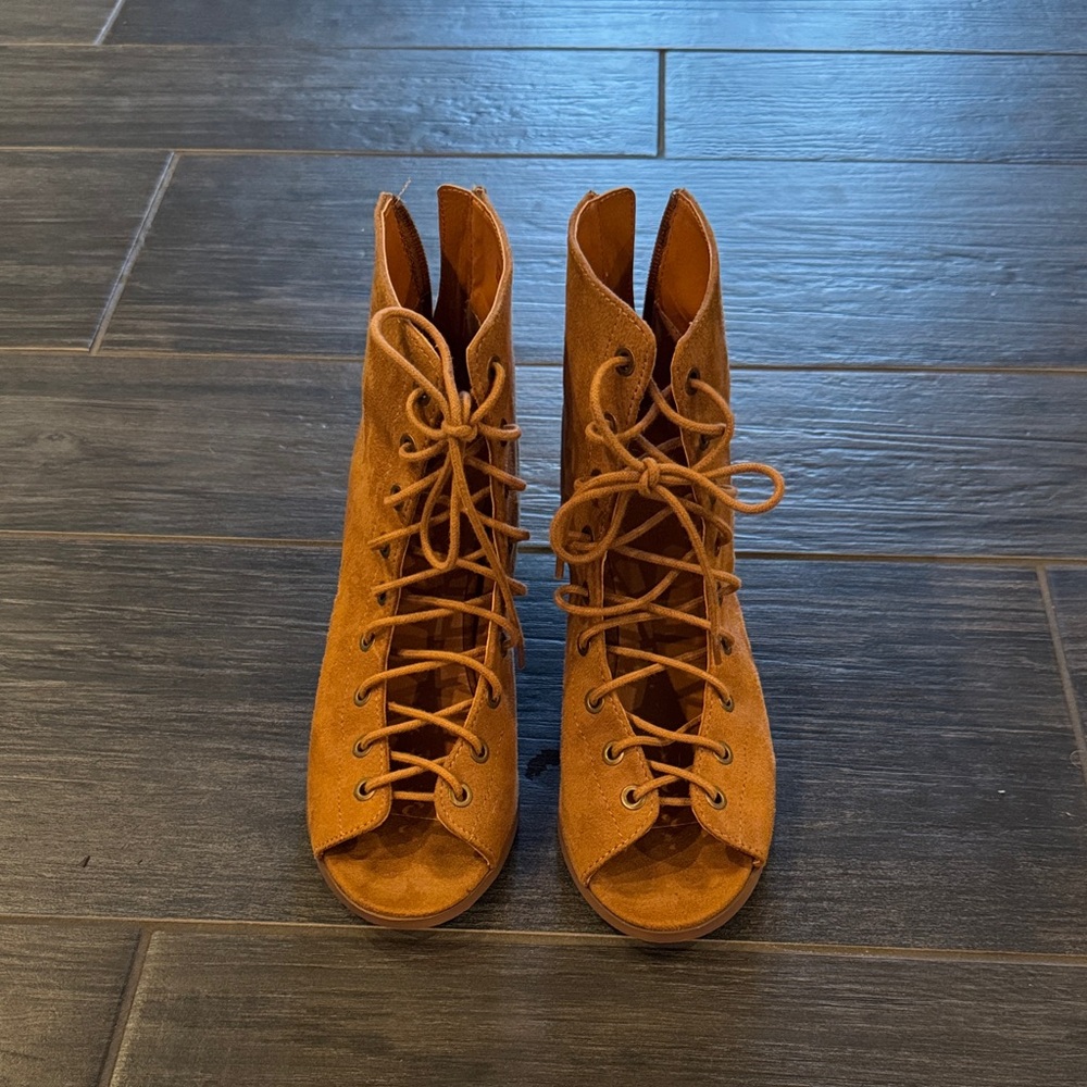 Charlotte Russe Brown Lace Up Boots